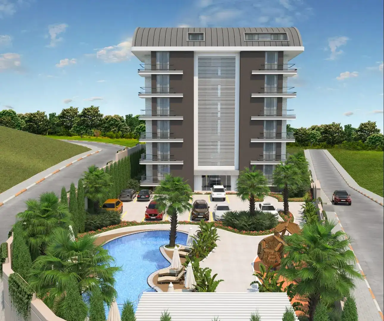 NEW COMPLEX UNDER CONSTRUCTION IN ALANYA IN DEMIRTAS