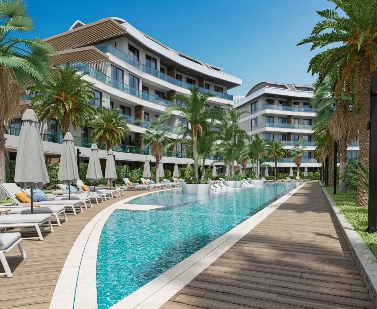 NEW COMPLEX IN ALANYA OBA DISTRICT WITH HOTEL INFRASTRUCTURE FOR SALE