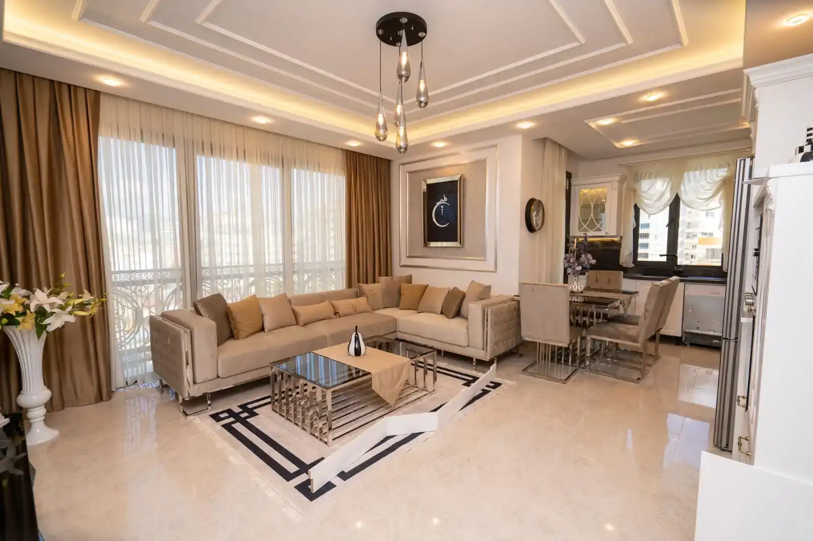 NEWLY BUİLT APARTMENT FOR SALE -20 METERS FROM THE SEA - FULL ACTİVİTY
