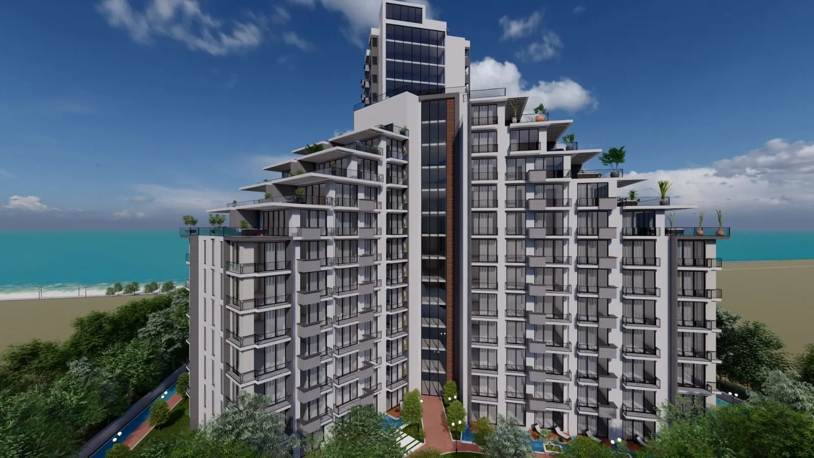 NEW RESIDENTIAL COMPLEX PROJECT ON THE FIRST COAST LINE IN CYPRUS