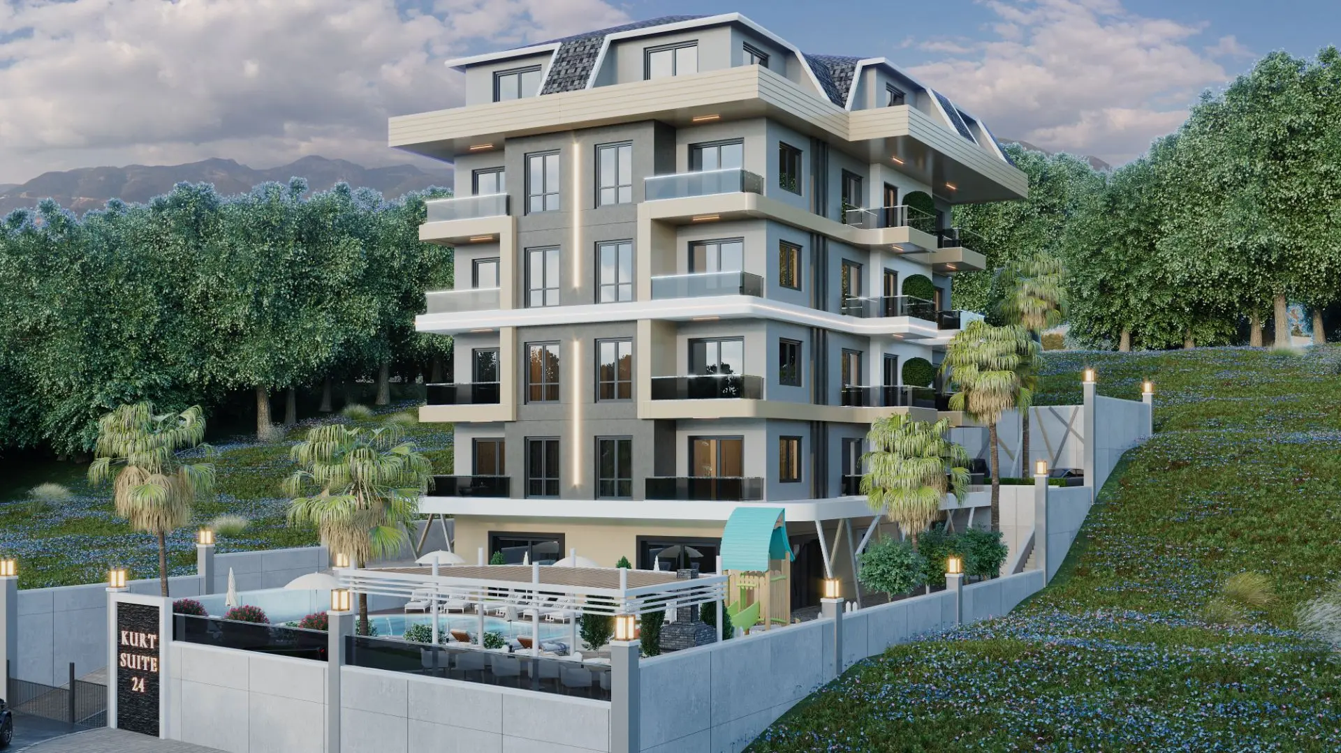 FULL FACILITY, UNDER CONSTRUCTION DUPLEX 2+1 APARTMENT (120M²)-KESTEL 