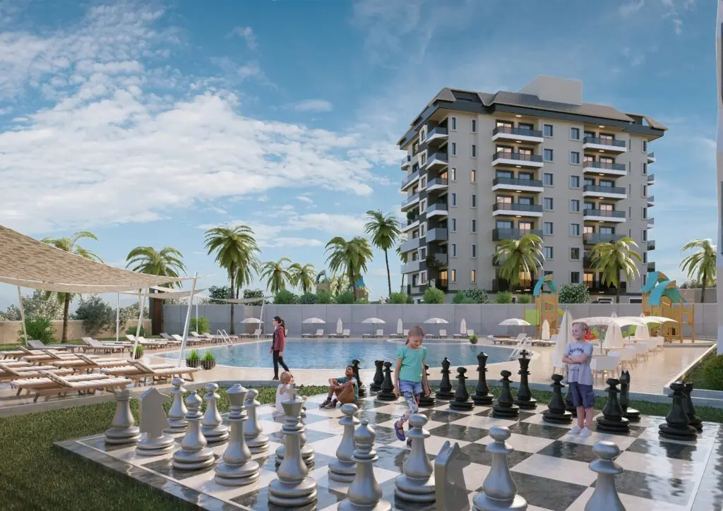 1+1 FLAT FOR SALE WITH FULL ACTIVITIES IN AVSALLAR-ANTALYA